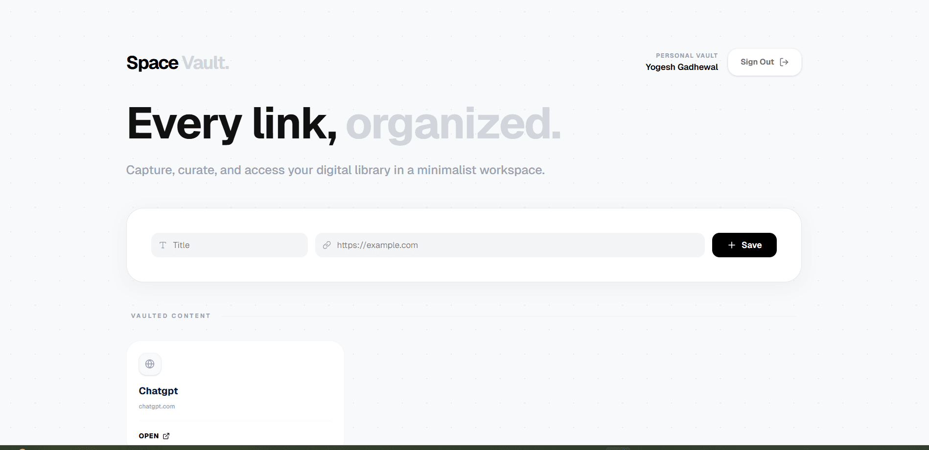 Space Vault. - Case study by Yogesh Gadhewal